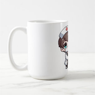 Caneca De Café Chibi Nurse Cartoon - saúde, chibi, enfermeira