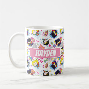 Caneca De Café Chibi Super Heroine Pattern