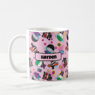 Caneca De Café Chibi Super Villain Action Pattern