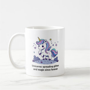 Caneca De Café Chibi Unicorn Espalhando Lítima E Magia