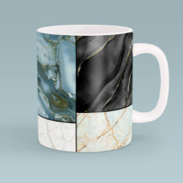 Caneca De Café Chic Black and white gold Marble Abstrato