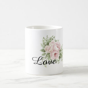 Caneca De Café Chic Blush Pink Floral
