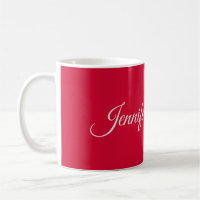 Chic Calliographic Elegante Cherry Red Personaliza