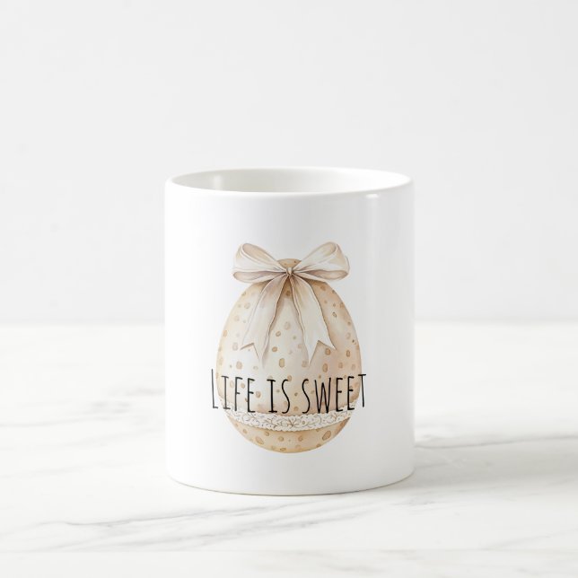 Caneca De Café Chic Cream Easter Egg Bow (Centro)