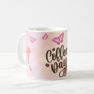 Caneca De Café Chic Handlettered Coffee Design Modern Boho "Café"
