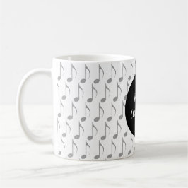 Caneca De Café Chic Houndstooth Musical Notes Feliz Natal