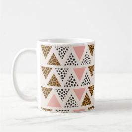 Caneca De Café Chic Leopard & Pink Triangle Pattern