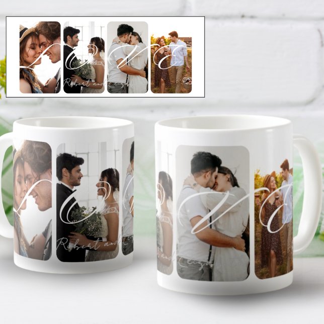 Caneca De Café Chic Modern Photo Collage Keepsasak (Criador carregado)
