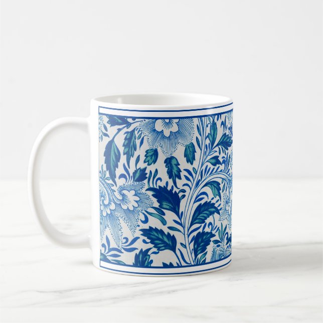 Caneca De Café Chic Mug Azul e Branco (Esquerda)