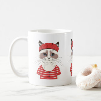Caneca De Café Chic Parisiense Cat Mug