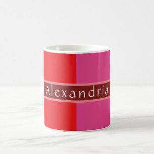 Caneca De Café Chic Personalizado Striped