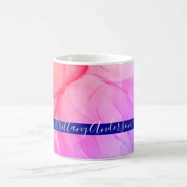 Caneca De Café Chic Personalizado Único do Arco-Íris Colorido abs (Centro)
