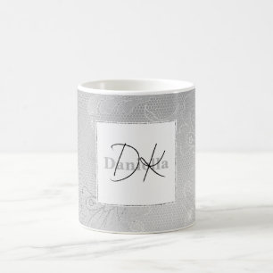 Caneca De Café Chic Silver Lace