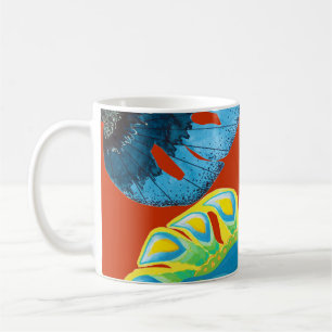 Caneca De Café Chic Tropical: Padrão De Folha Sem Perfeição.