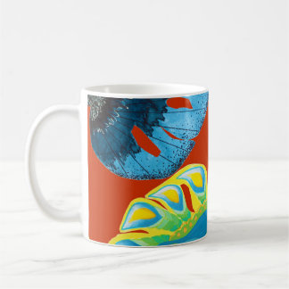 Caneca De Café Chic Tropical: Padrão De Folha Sem Perfeição.