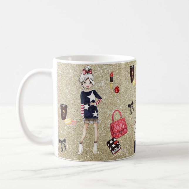 Caneca de café chic viciada em planner (Esquerda)