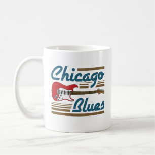 Caneca De Café Chicago Blues Musical Guitar