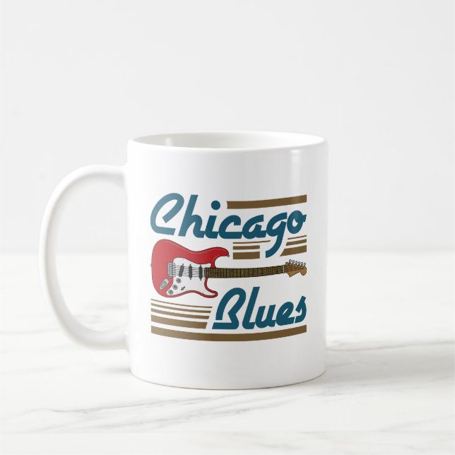 Caneca De Café Chicago Blues Musical Guitar (Esquerda)