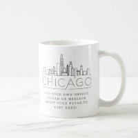 Chicago Estilizada Skyline | Slogan Personalizado