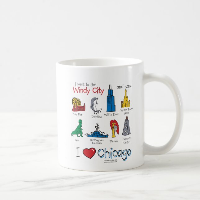 Caneca De Café Chicago - ícones-crianças - NOVO-[Co (Direita)