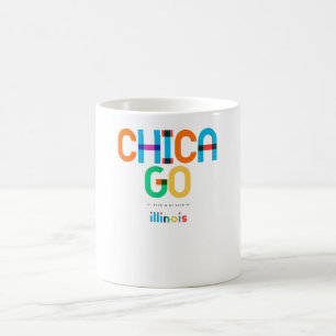 Caneca De Café Chicago Illinois Meados do Século, Arte Pop,
