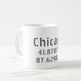 Caneca De Café Chicago Latitude e Longitude