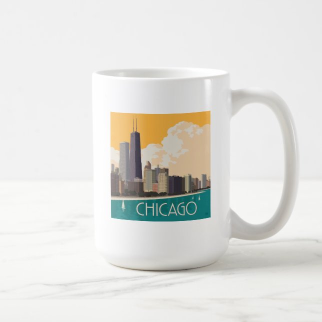 Caneca De Café Chicago | Linha Skyline Moderna (Direita)