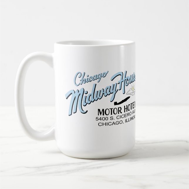 Caneca De Café Chicago Midway House Motor Hotel, Chicago, IL (Esquerda)