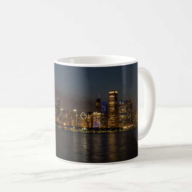 Caneca De Café Chicago Night Coffee Mug (Frente Esquerda)