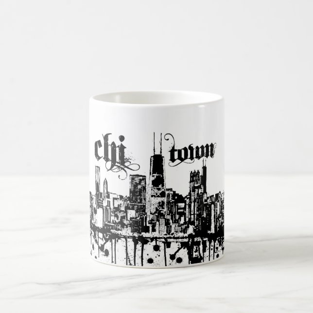 Caneca De Café Chicago "qui-cidade" pôr sobre para sua cidade (Centro)