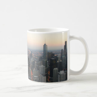 Caneca De Café Chicago Skyline no Sunset