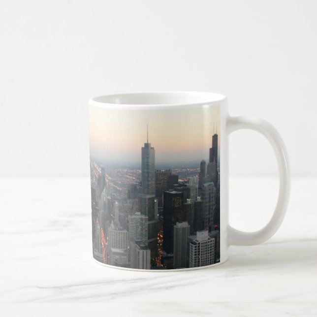 Caneca De Café Chicago Skyline no Sunset (Direita)