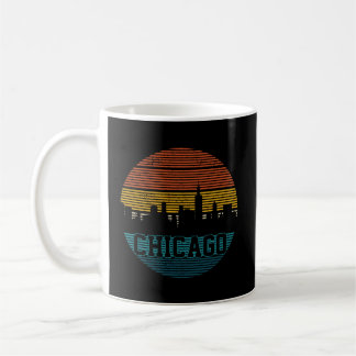 Caneca De Café Chicago Skyline Vintage Retro Illinois Pride Gift