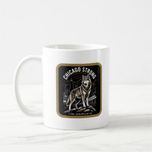 Caneca De Café Chicago Strong Grey Wolf Grande Migração Herança