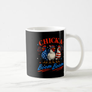Caneca De Café Chicka Boom Boom Engraçado Galho Patriótico 4º De 