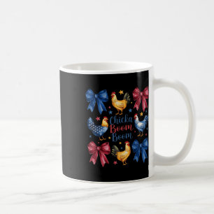 Caneca De Café Chicka Boom Boom Funny American Flag Chicken Graph