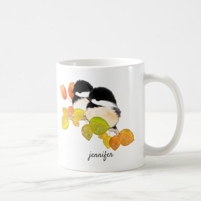 Caneca De Café Chickadee Personalized Mug (Direita)