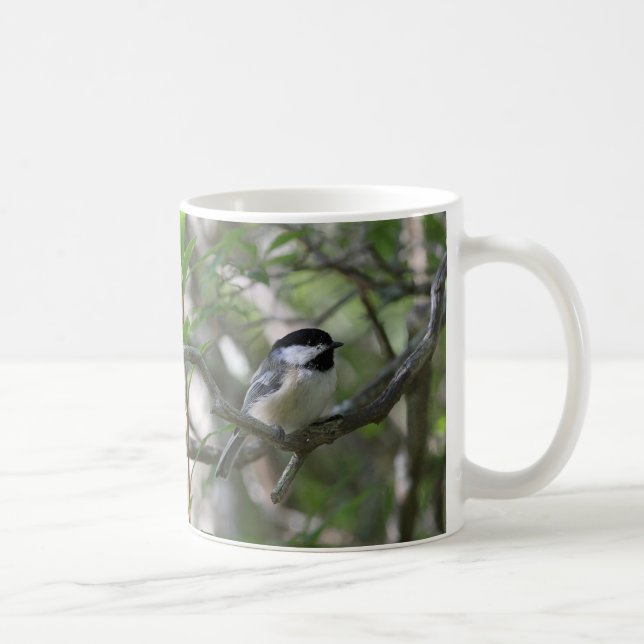 Caneca De Café chickadee Preto-tampado (Direita)