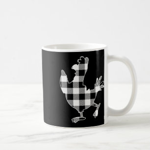 Caneca De Café Chicken Black & White Buffalo Xadrez Feliz Chr