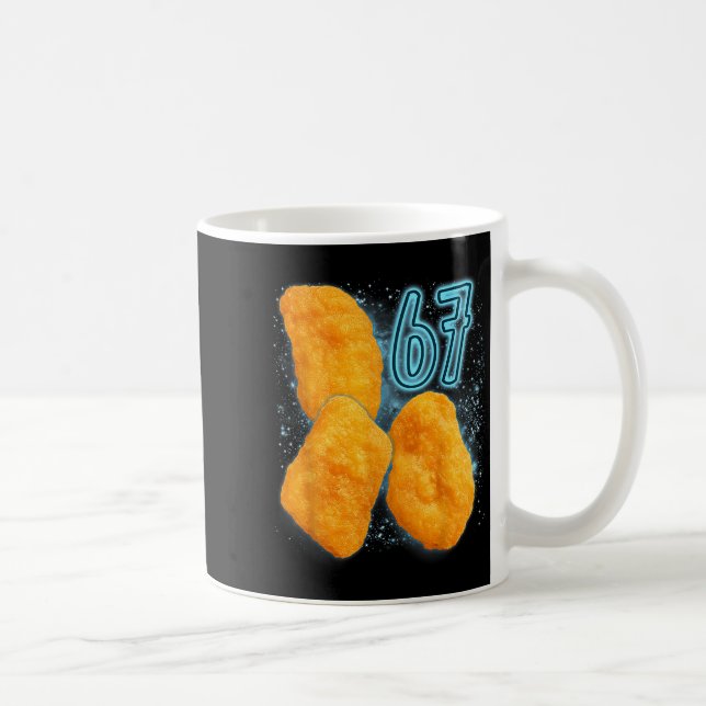 Caneca De Café Chicken Nugget Lover 67 Meme Six Seven Fried Chick (Direita)