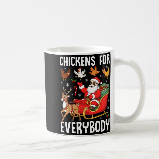 Caneca De Café Chickens For Everybody Santa Chicken Farmer Comfor (Direita)