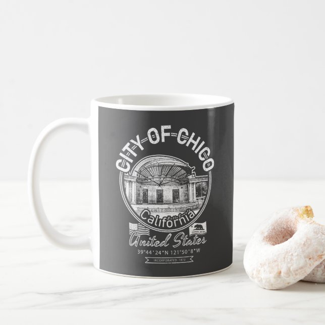 CANECA DE CAFÉ CHICO BUTTE CALIFORNIA - CHICO CITY PLAZA (Com Donut)