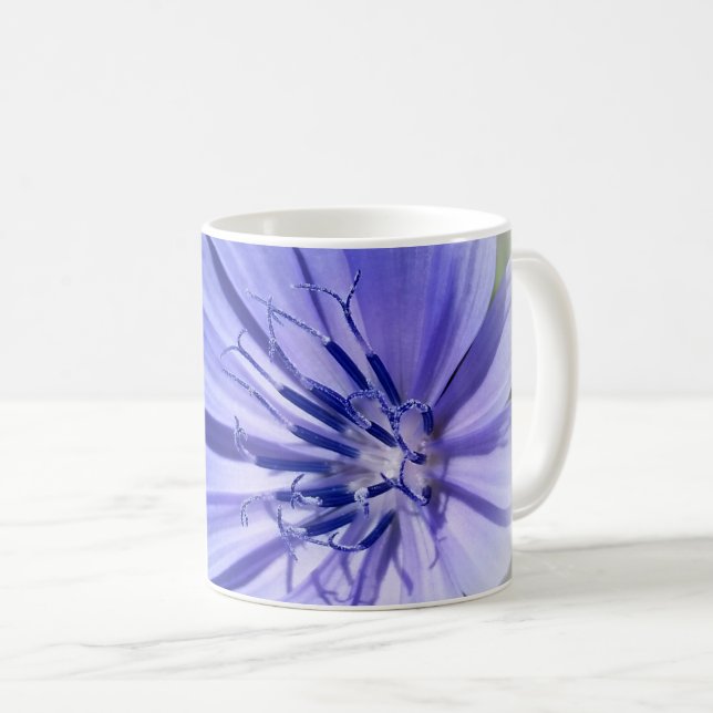 Caneca De Café chicória azul púrpura (Frente Esquerda)