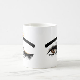 Caneca De Café Chicotes longos bonitos que pisc os olhos com
