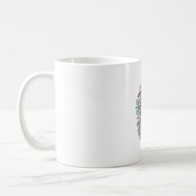 Caneca De Café Chifre de Beisebol Unicórnio Poder Kawaii Design V (Esquerda)