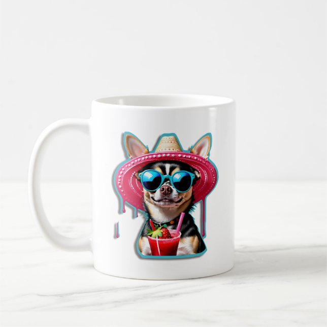 Caneca De Café Chihuahua ama Daiquiris [YUM!] - Café Mug (Esquerda)