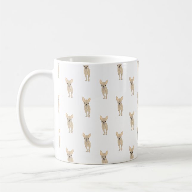 Caneca De Café Chihuahua (Cabelo Curto, Fawn Tan) (Esquerda)