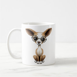 Caneca De Café Chihuahua curiosa bonito que veste vidros do olho