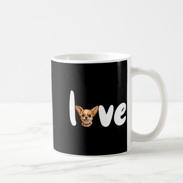 Caneca De Café Chihuahua Dog Love For Valentine's Day  (Direita)