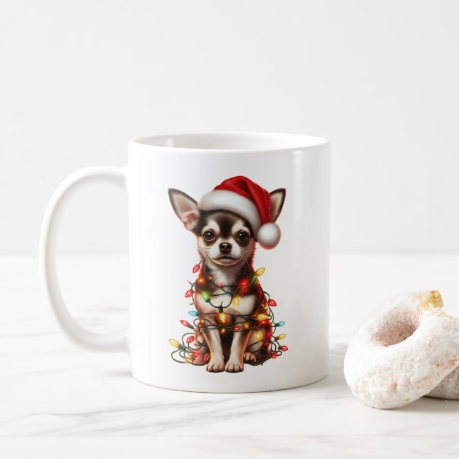 Caneca De Café Chihuahua Dog Puppy Natal (Com Donut)
